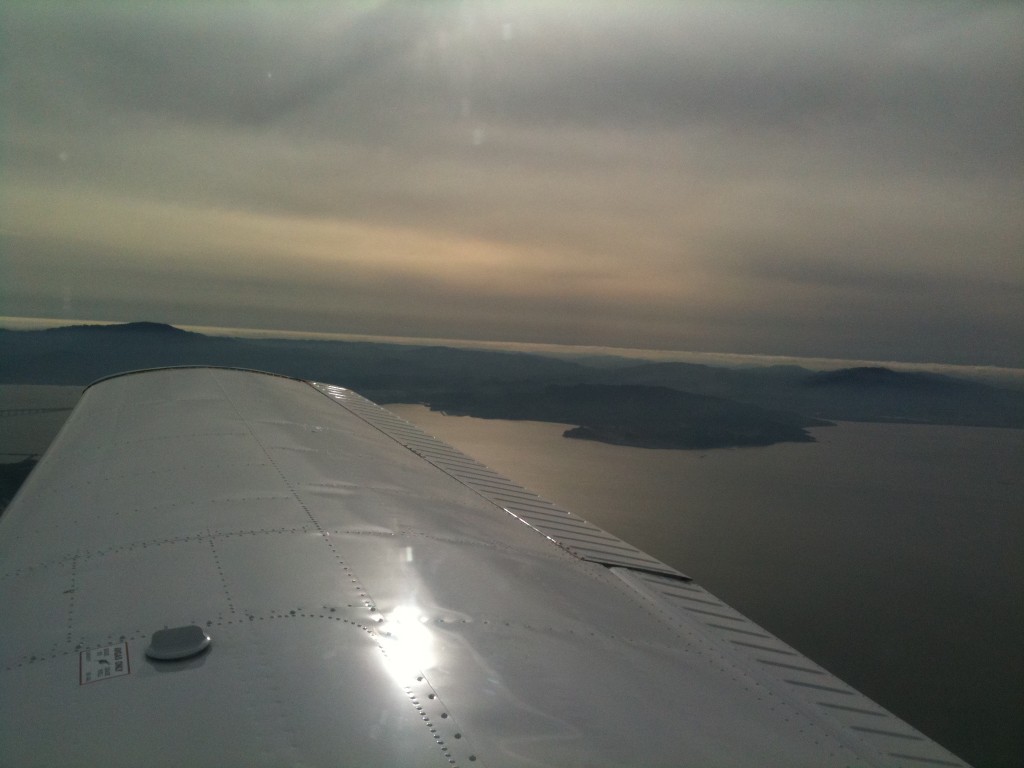 Cruising at 5500ft through the San Francisco Bay. 