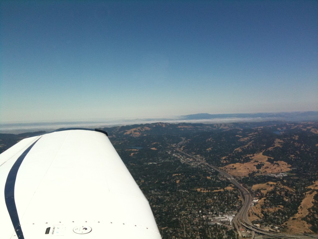 I flew east to bypass the fog that was lingering in the SF Bay. 