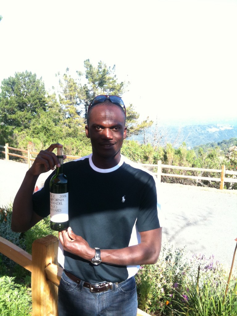 Koffi and our bottle of 2006 Ponzo Zinfandel for the afternoon. 